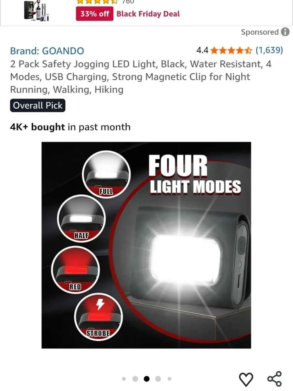 2 Pack Safety LED Safety Jogging Light
